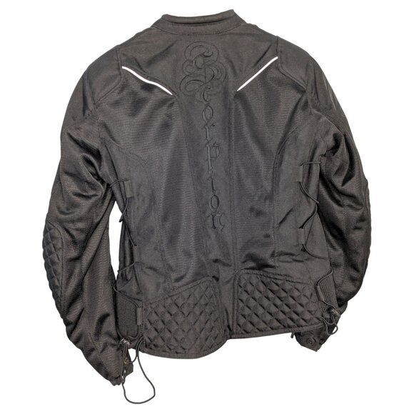 Scorpion Exo Women Blk Motorcycle Jacket Lg Quilted Zippered Cuffs liner - Picture 2 of 16